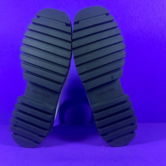 Open‎ Edit Women's White w/ Gold Chain Chunky Loafers Shoe Size 8-NEW - Picture 9 of 10